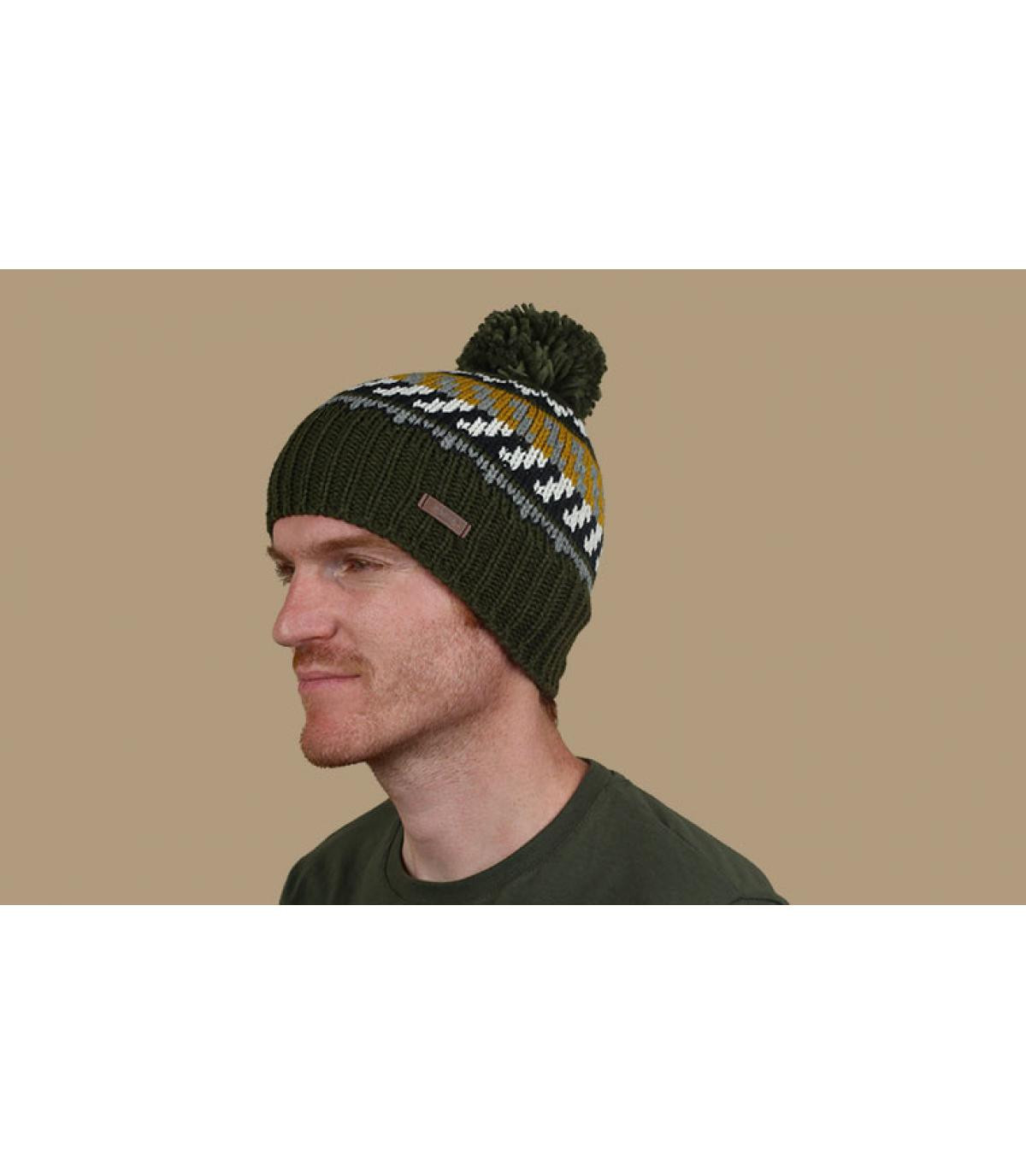 geelgroene pompom hoed Nevada Beanie army geelgroene pompom hoed Nevada Beanie army